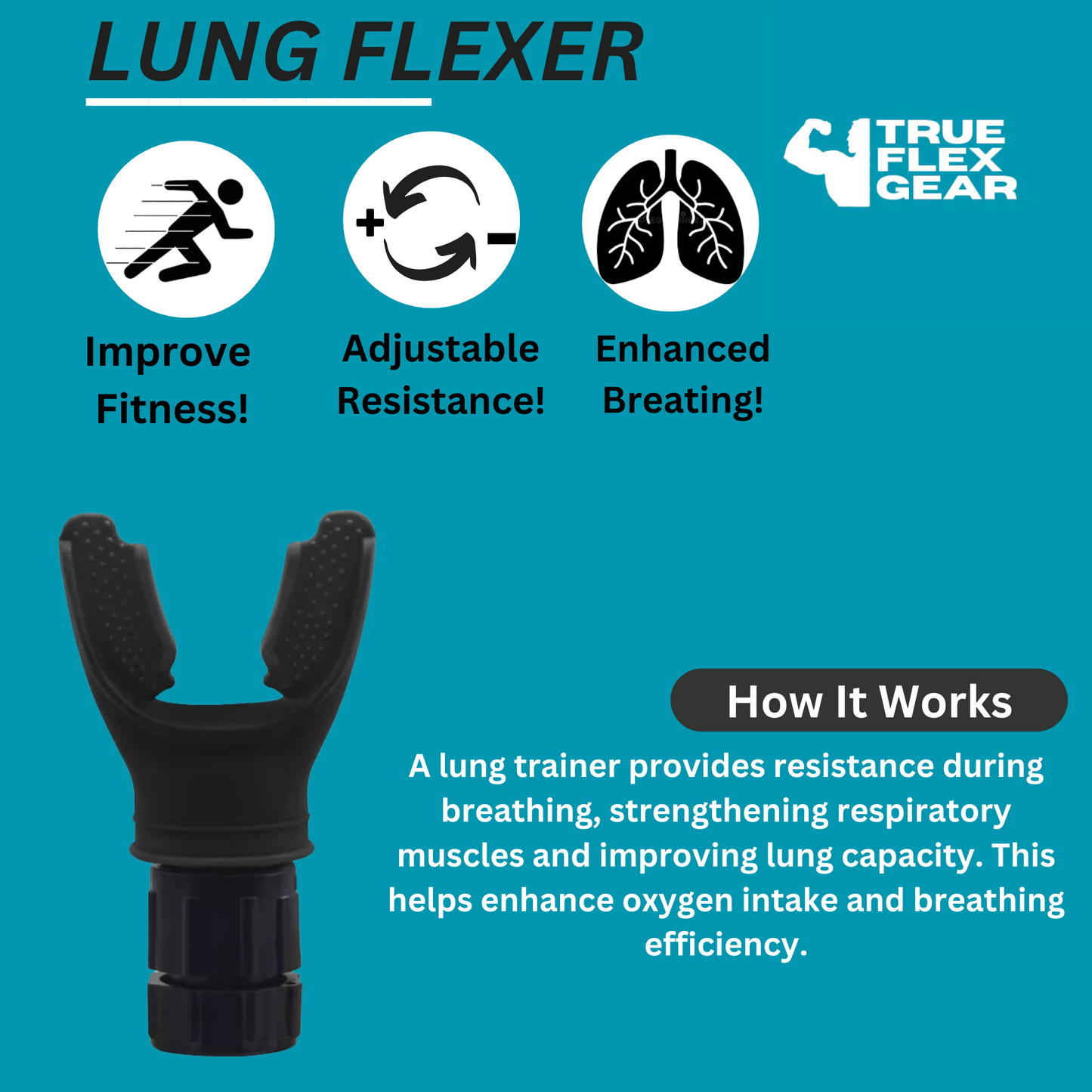 Breathing Trainer Lung Flexer Durable Fitness Exerciser Increases Lung Capacity Breath Adjustable Levels Respiratory Deep Breath