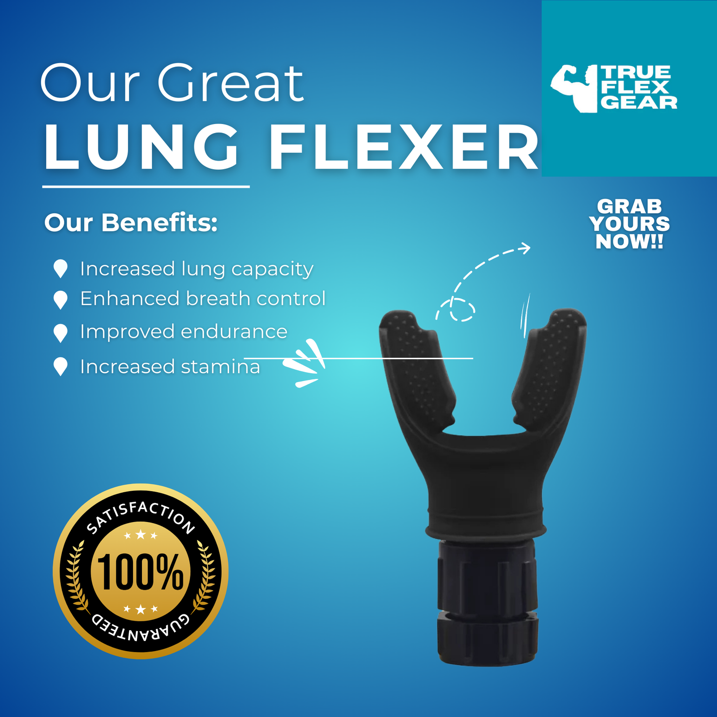 Breathing Trainer Lung Flexer Durable Fitness Exerciser Increases Lung Capacity Breath Adjustable Levels Respiratory Deep Breath